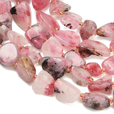 Raw Rough Natural Thulite Beads Strands G-A322-C14-01-1