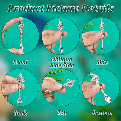 4Pcs Alloy & Natural Mixed Stone Pendants PALLOY-HY00094-1
