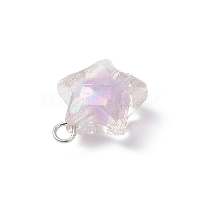 Acrylic with ABS Plastic Imitation Pearl Pendants PALLOY-JF04503-01-1