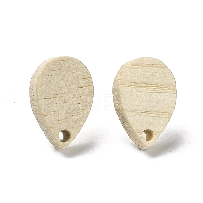 Ash Wood Stud Earring Findings EJEW-N017-011C-1