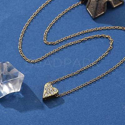304 Stainless Steel Crystal Rhinestone Pendant Cable Chain Necklaces for Women LS-NJEW-C062-01A-G-1