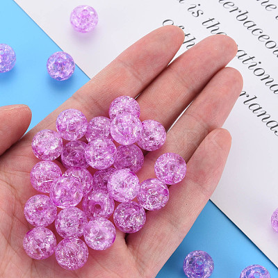 Transparent Crackle Acrylic Beads MACR-S373-66A-N06-1