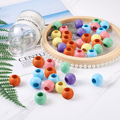 120Pcs 6 Colors Theaceae Wood Bead WOOD-CD0001-07-1