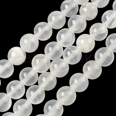 Natural Selenite Beads Strands G-N328-025B-01-1