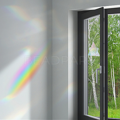4Pcs 4 Styles PET Rainbow Window Clings Stickers DIY-GF0007-63-1