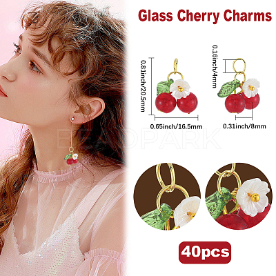 40Pcs Glass Pendants FIND-BBC0004-46-1