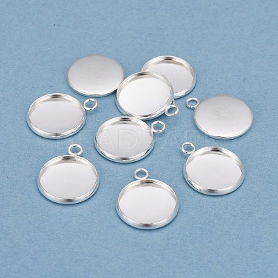 304 Stainless Steel Pendant Cabochon Settings STAS-F191-14S-D-1