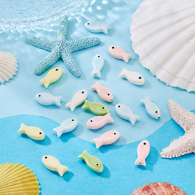 18Pcs Handmade Porcelain Ceramic Beads PORC-TADJ0001-03-1