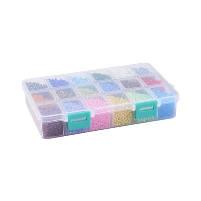 18 Colors Glass Seed Beads SEED-JP0007-03-1
