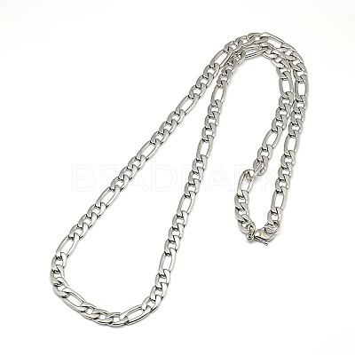 Tarnish Resistant Fashionable 304 Stainless Steel Figaro Chain Necklaces for Men X-STAS-A028-N016P-1