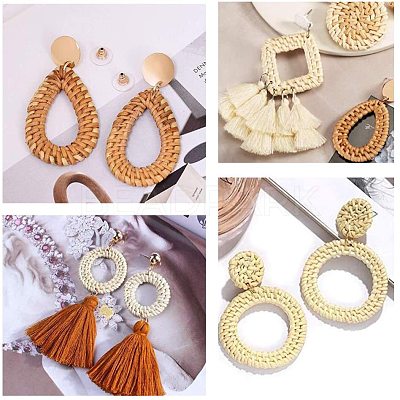 Handmade Reed Cane/Rattan Woven Linking Rings WOVE-PH0001-11-1