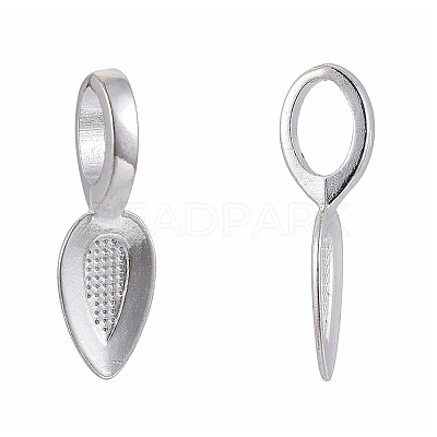 Tibetan Style Alloy Glue-on Flat Pad Bails X-TIBEP-AB3348Y-S-1