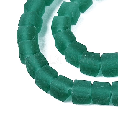 Transparent Frosted Glass Beads Strands GLAA-N072-01A-A09-1