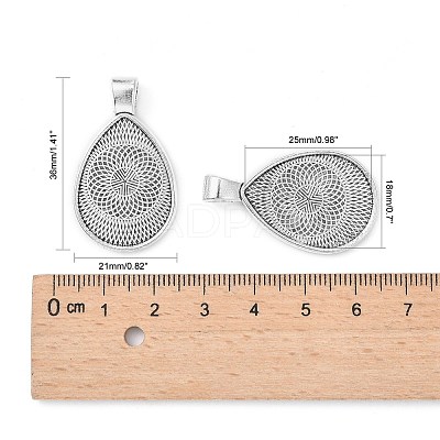 Alloy Pendant Cabochon Settings PALLOY-E436-87AS-1