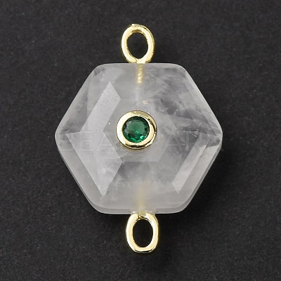 Faceted Natural Quartz Crystal Carved Links G-T146-01G-06-1