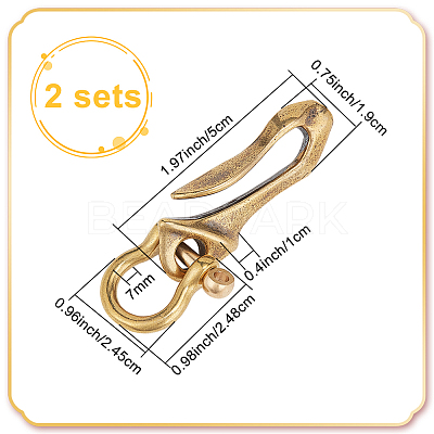 2Pcs Brass D Ring Screw Pin Anchor Shackle FIND-WR0010-60-1