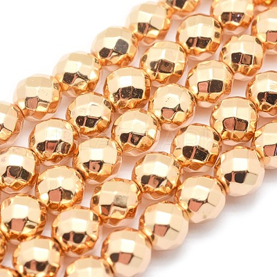 Electroplate Non-magnetic Synthetic Hematite Beads Strands G-L485-03C-LG-1