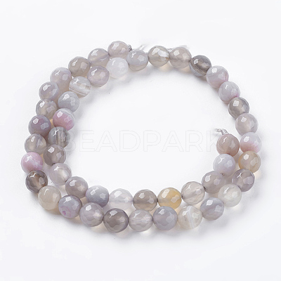 Natural Striped Agate/Banded Agate Beads Strands G-G581-8mm-09-1
