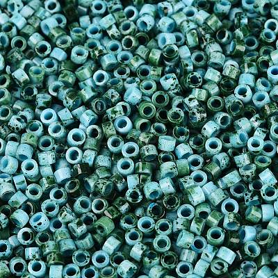 Opaque Picasso Cylinder Glass Beads SEED-Q039-06A-16-1
