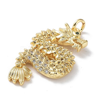 Rack Plating Brass Micro Pave Cubic Zirconia Pendants KK-Q797-10G-1