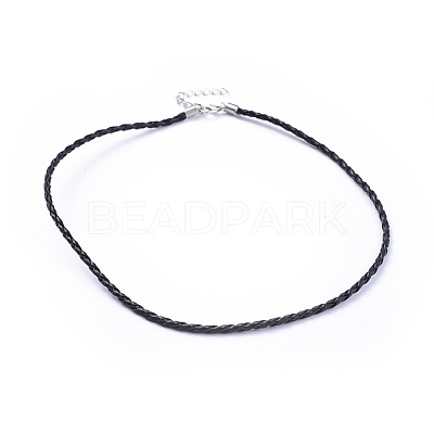 Trendy Braided Imitation Leather Necklace Making NJEW-S105-017-1