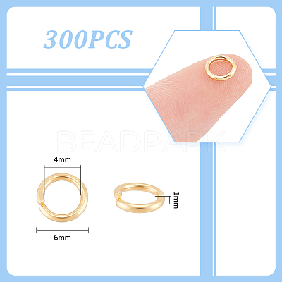 300Pcs 304 Stainless Steel Open Jump Rings STAS-UN0058-56G-01-1