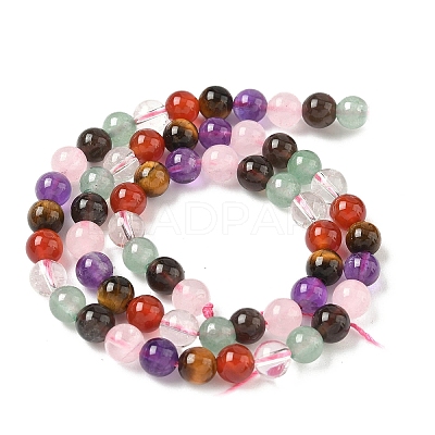 Natural Mixed Gemstone Beads Strands G-P574-A02-6mm-1