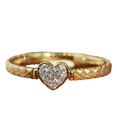 Heart 925 Sterling Silver Micro Pave Clear Cubic Zirconia Finger Rings FS-WGC3F33-02-1