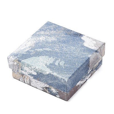 Floral Oil Painting Print Square Cardboard Jewelry Boxes CBOX-A010-01A-04-1