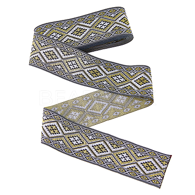 Polyester Jacquard Rhombus Ribbons OCOR-WH0082-141B-1