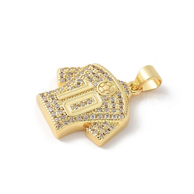 Brass Micro Pave Cubic Zirconia Pendants KK-P294-14G-1