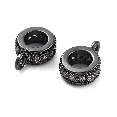 Rack Plating Brass Micro Pave Cubic Zirconia Tube Bails KK-Z052-01B-1