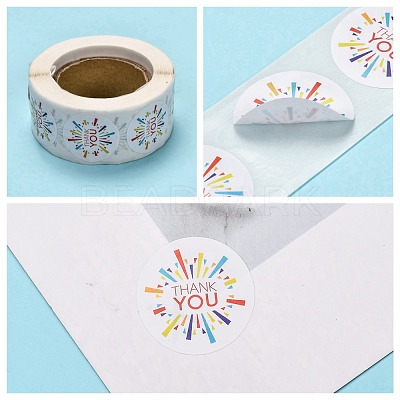 1 Inch Thank You Self-Adhesive Paper Gift Tag Stickers DIY-E027-A-11-1