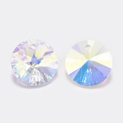 Faceted Glass Rhinestone Charms RGLA-F049-8mm-001AB-1