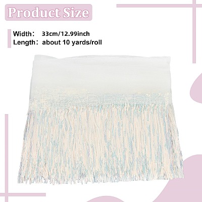 10 Yards Beading Sequins Polyester Tassel Ribbons SRIB-WH0026-12C-1