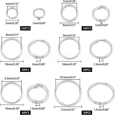 304 Stainless Steel Split Rings STAS-UN0018-69P-1