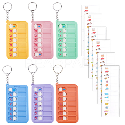 6 Bags 6 Colors ABS Plastic Memo Board Keychain KEYC-GA0001-57-1