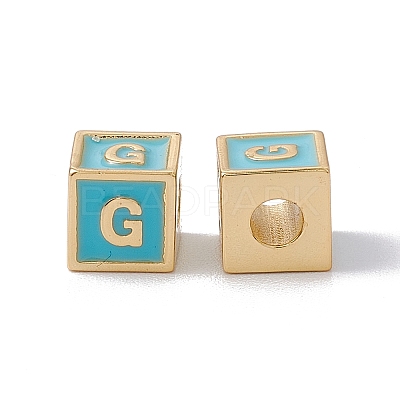 Rack Plating Brass Enamel Beads KK-B060-04G-06G-1