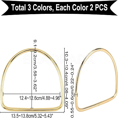 6Pcs 3 Colors Iron Bag Handles FIND-PH0001-22-1