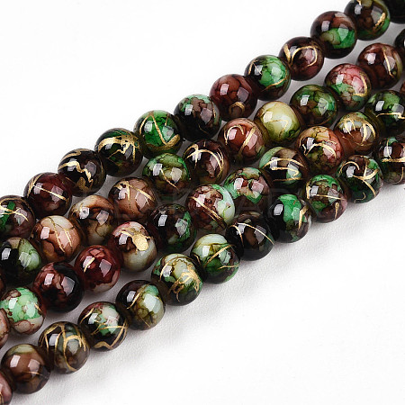 Baking Paint Glass Beads Strands DGLA-N003-4mm-B07-1