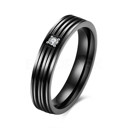 Valentine's Day Gifts Titanium Steel Cubic Zirconia Couple Rings For Women RJEW-BB16464-8B-1