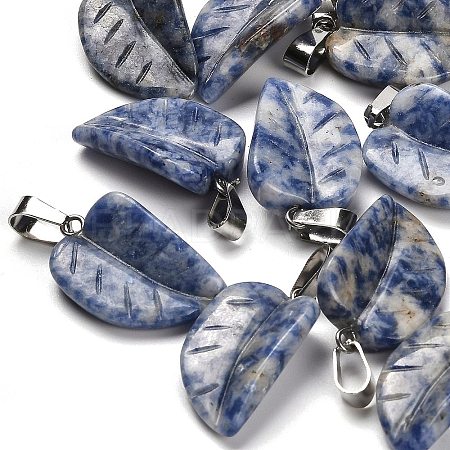 Natural Blue Spot Jasper Pendants G-B127-01P-01-1