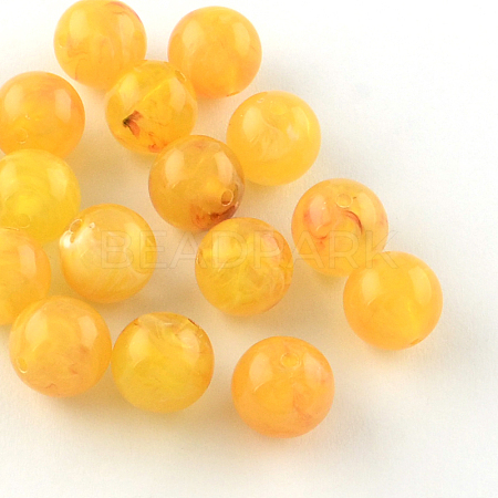 Acrylic Imitation Gemstone Beads OACR-R029-10mm-10-1