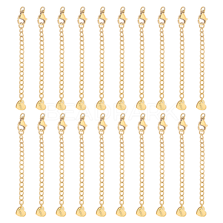 20Pcs 304 Stainless Steel Curb Chain Extender STAS-UN0051-99-1