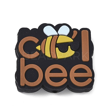 Bees Themed Food Grade Eco-Friendly Silicone Focal Beads SIL-L008-02D-1