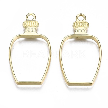 Rack Plating Alloy Bottle Open Back Bezel Pendants PALLOY-S047-31E-FF-1