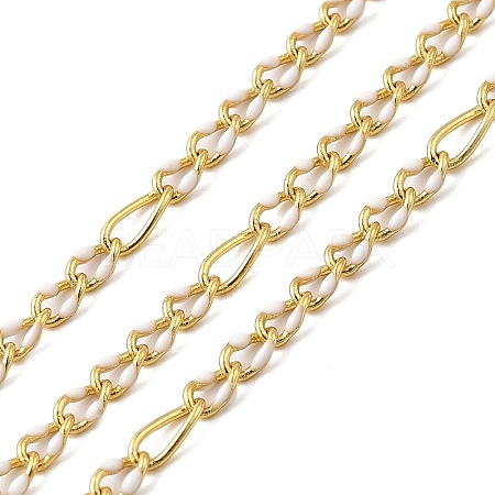 Handmade Brass Enamel Oval Link Chains CHC-L053-08G-04-1