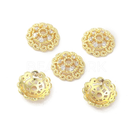 Rack Plating Brass Beads Caps KK-B088-03C-G-1