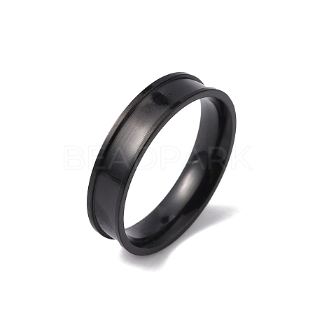 201 Stainless Steel Grooved Finger Ring Settings STAS-WH0027-27G-EB-1