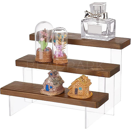 3-Tier Transparent Acrylic Action Figures Display Risers ODIS-WH0002-91-WH-1